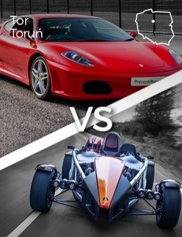 Jazda Ferrari F430 vs Ariel Atom – Tor Toruń
 Ilość okrążeń-2 okrążenia