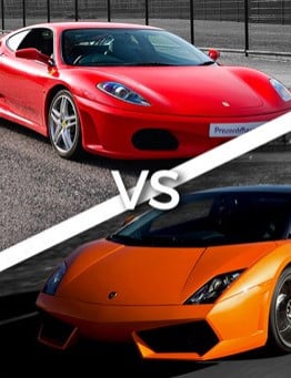 Jazda Lamborghini Gallardo vs Ferrari F430 – wiele lokalizacji