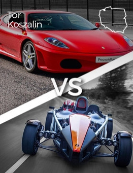 Jazda Ferrari F430 vs Ariel Atom – Tor Koszalin
 Ilość okrążeń-2 okrążenia