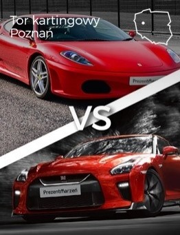 Jazda Ferrari F430 vs Nissan GT-R – Tor kartingowy Poznań
 Ilość okrążeń-2 okrążenia
