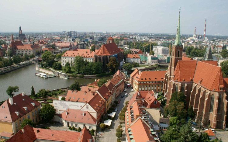 Panorama Wrocławia z lotu ptaka