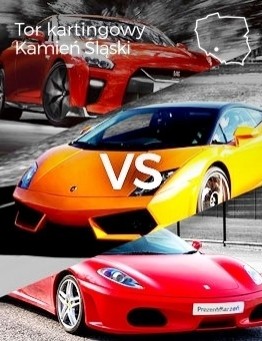 Jazda Lamborghini vs Ferrari vs Nissan – Tor kartingowy Silesia Ring
 Ilość okrążeń-3 okrążenia