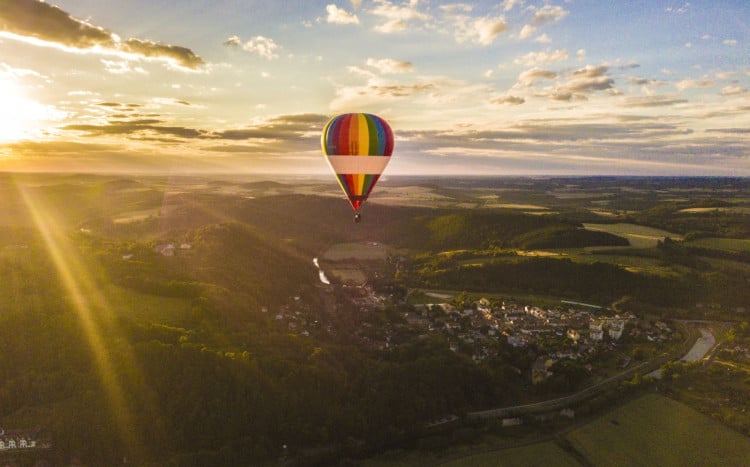 Lot balonem w tygodniu nad okolicami Gdańska