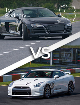 Jazda Nissan GTR vs Audi R8 V10 – Tor Bednary