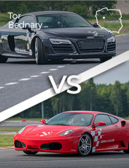 Jazda Ferrari F430 vs Audi R8 V10 – Tor Bednary