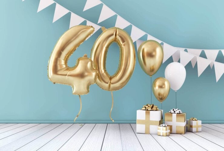 balony, prezenty na 40 urodziny