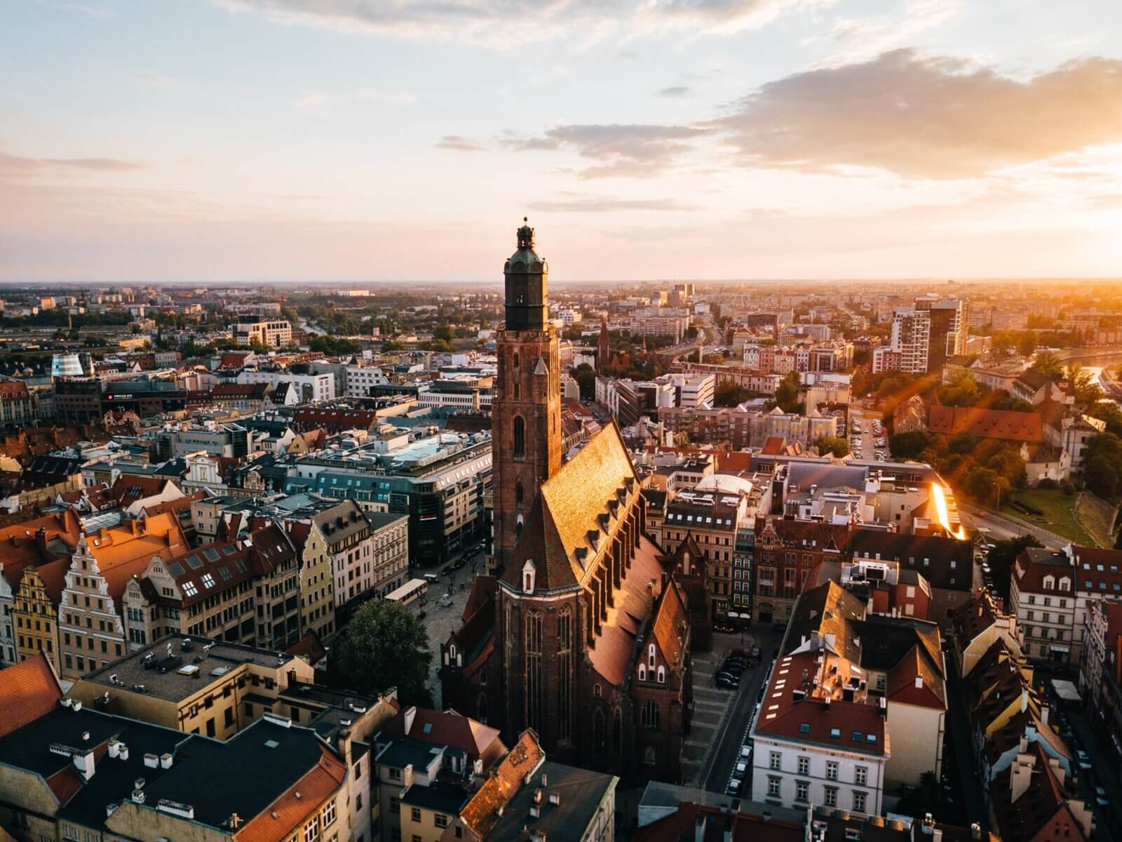 Wrocław Parafia Św. Elżbiety Węgierskiej z powietrza