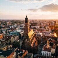 Wrocław Parafia Św. Elżbiety Węgierskiej z powietrza