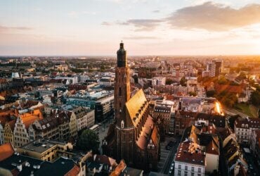 Wrocław Parafia Św. Elżbiety Węgierskiej z powietrza