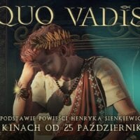 Plakat ogłaszający premierę filmową „Quo Vadis”.