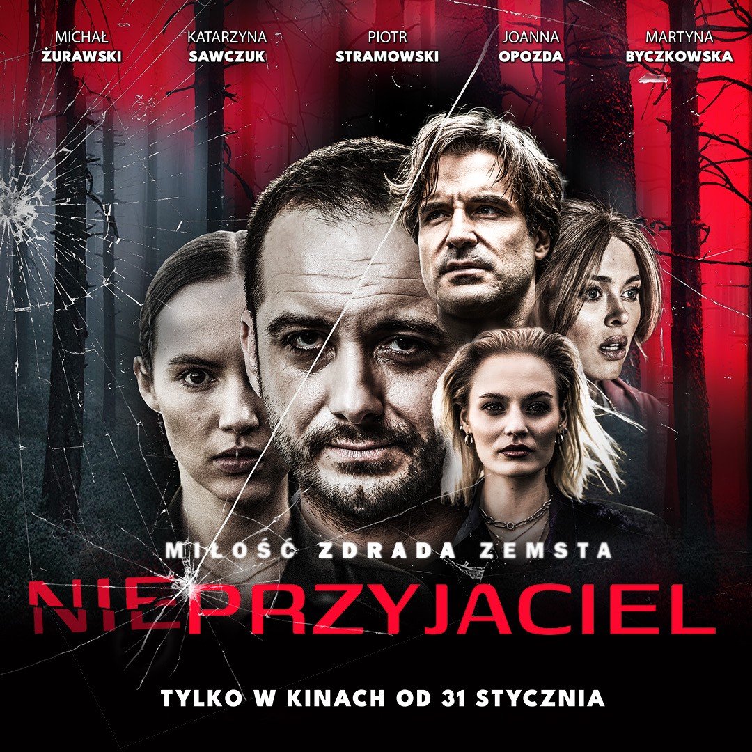 Plakat z premierą filmową "Nieprzyjaciel"