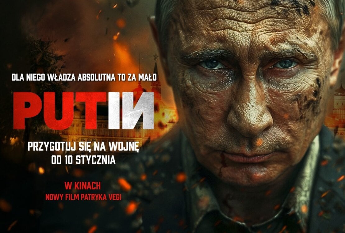 Plakat z premierą kinowa filmu "Putin"