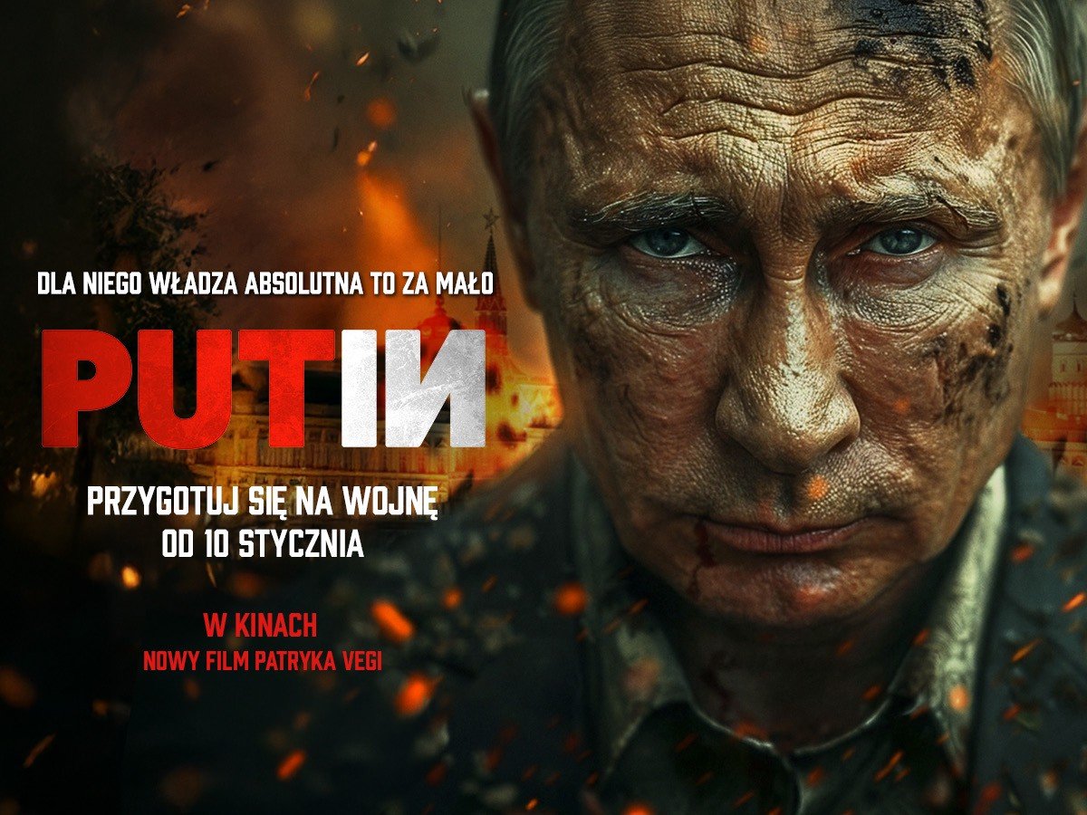 Plakat z premierą kinowa filmu "Putin"