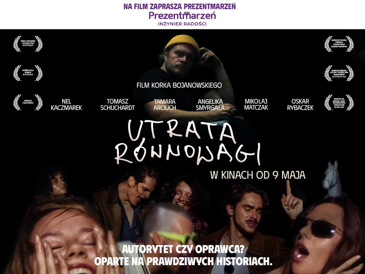 Plakat z premierą filmową Utrata Równowagi
