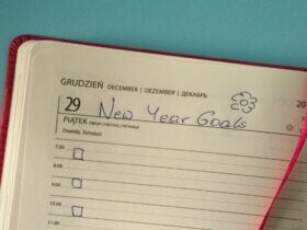 Notes z listą na postanowienia noworoczne