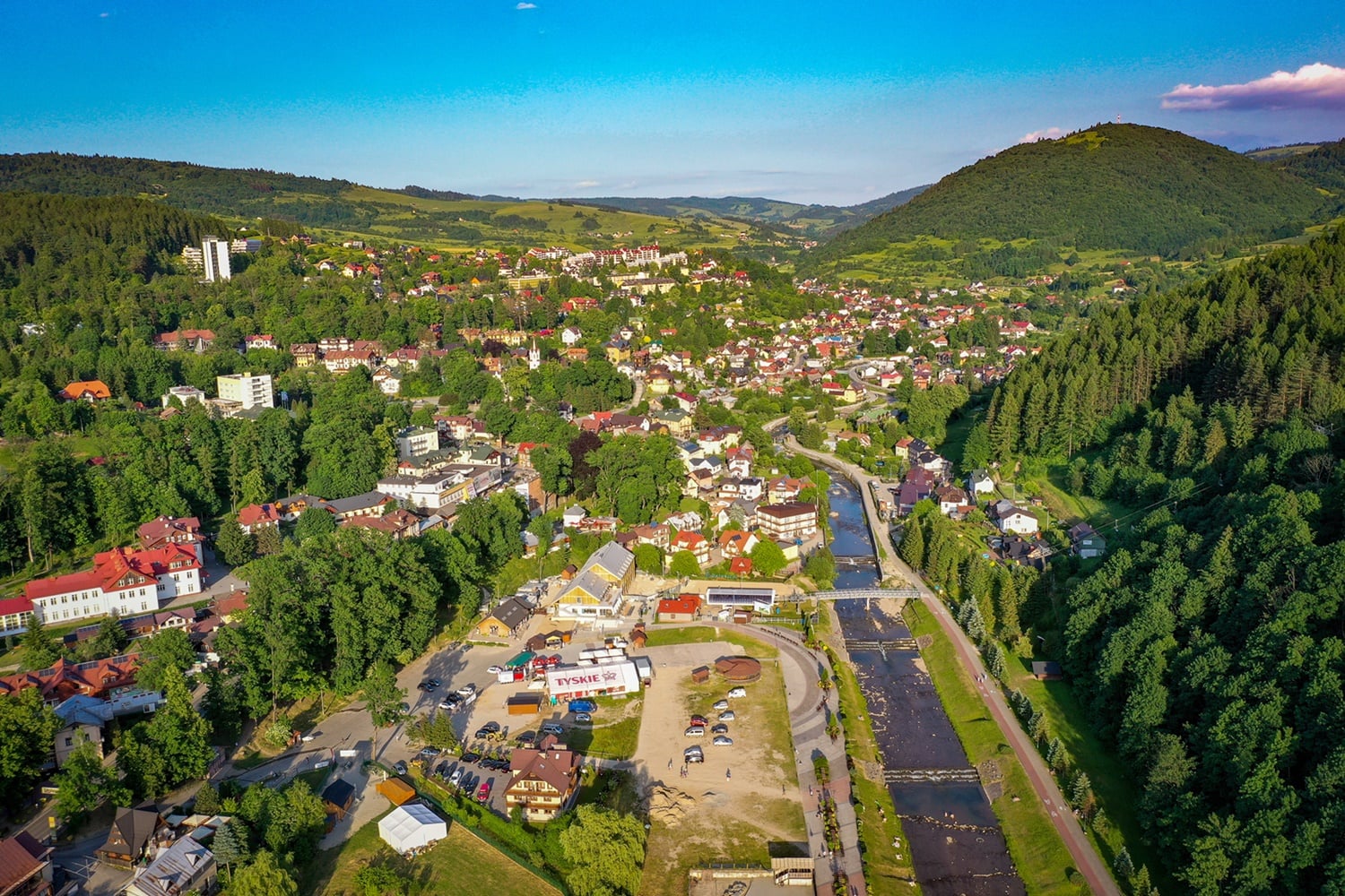 Widok na Szczawnicę w Pieninach