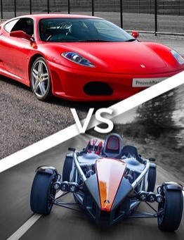 Jazda Ferrari vs Ariel