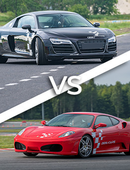 Jazda Ferrari vs Audi R8 V10