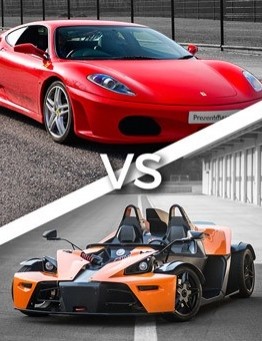 Jazda Ferrari vs KTM