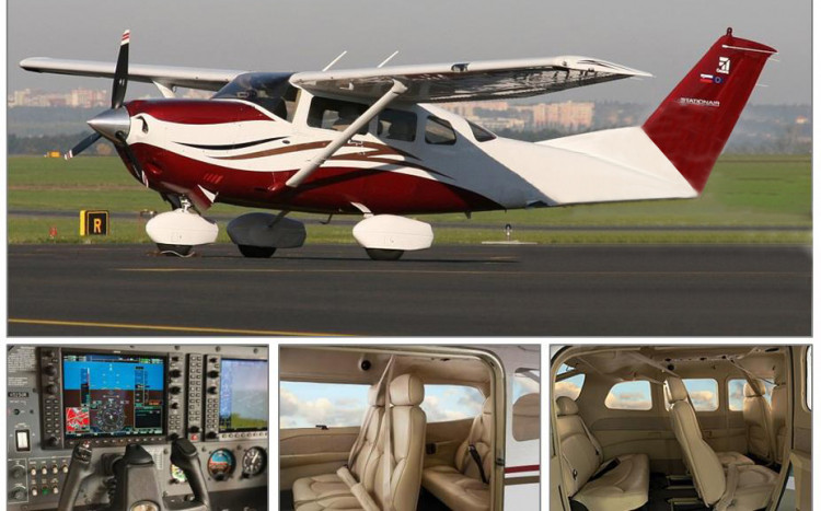 Kolaż zdjęć awionetki Cessna 172