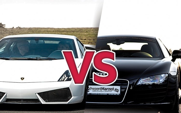 Dwa potężne samochody - Lamborghini i Audi