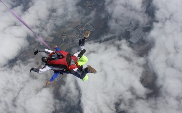 skok ze spadochronem widok z góry